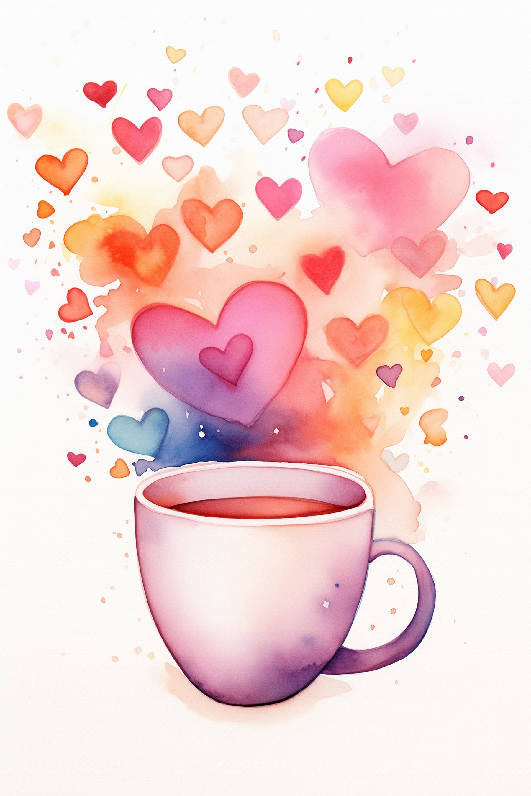 Cup of tea with hearts Cup of tea with hearts