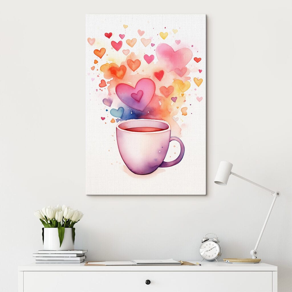 Cup of tea with hearts Cup of tea with hearts