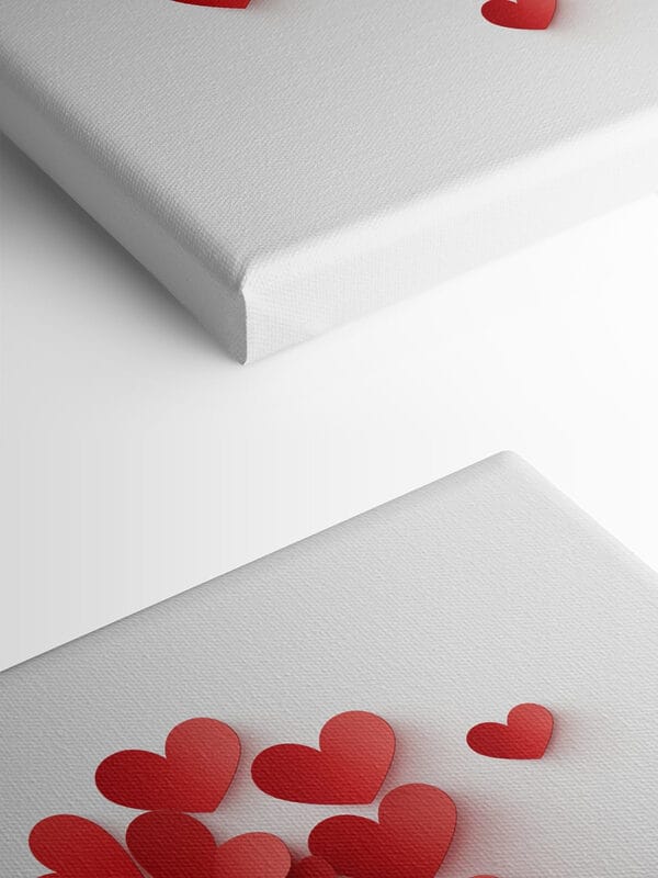 Heart shaped red paper hearts