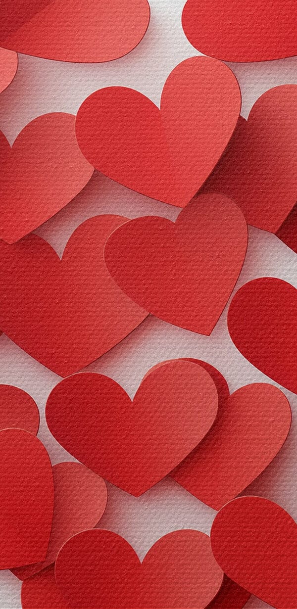 Heart shaped red paper hearts