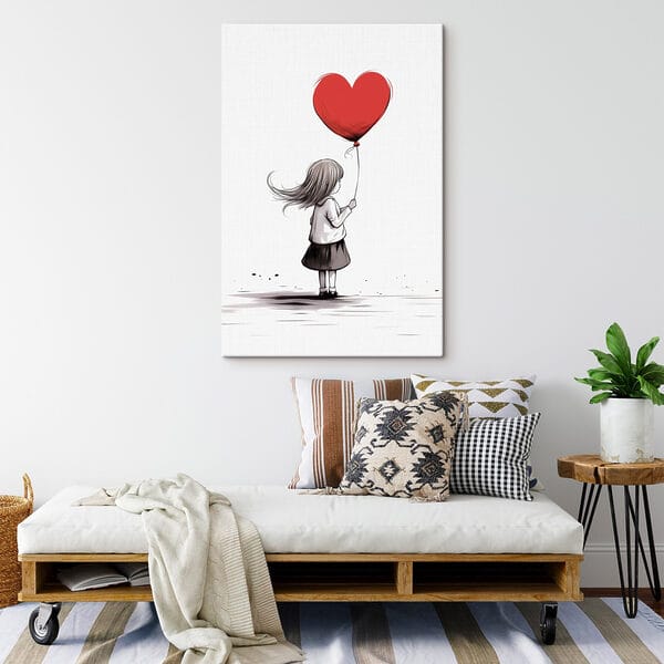 Cuadros Niña con un globo con forma de corazón (SKU: s42872) Cuadros Cuadros Niña con un globo con forma de corazón (SKU: s42872)