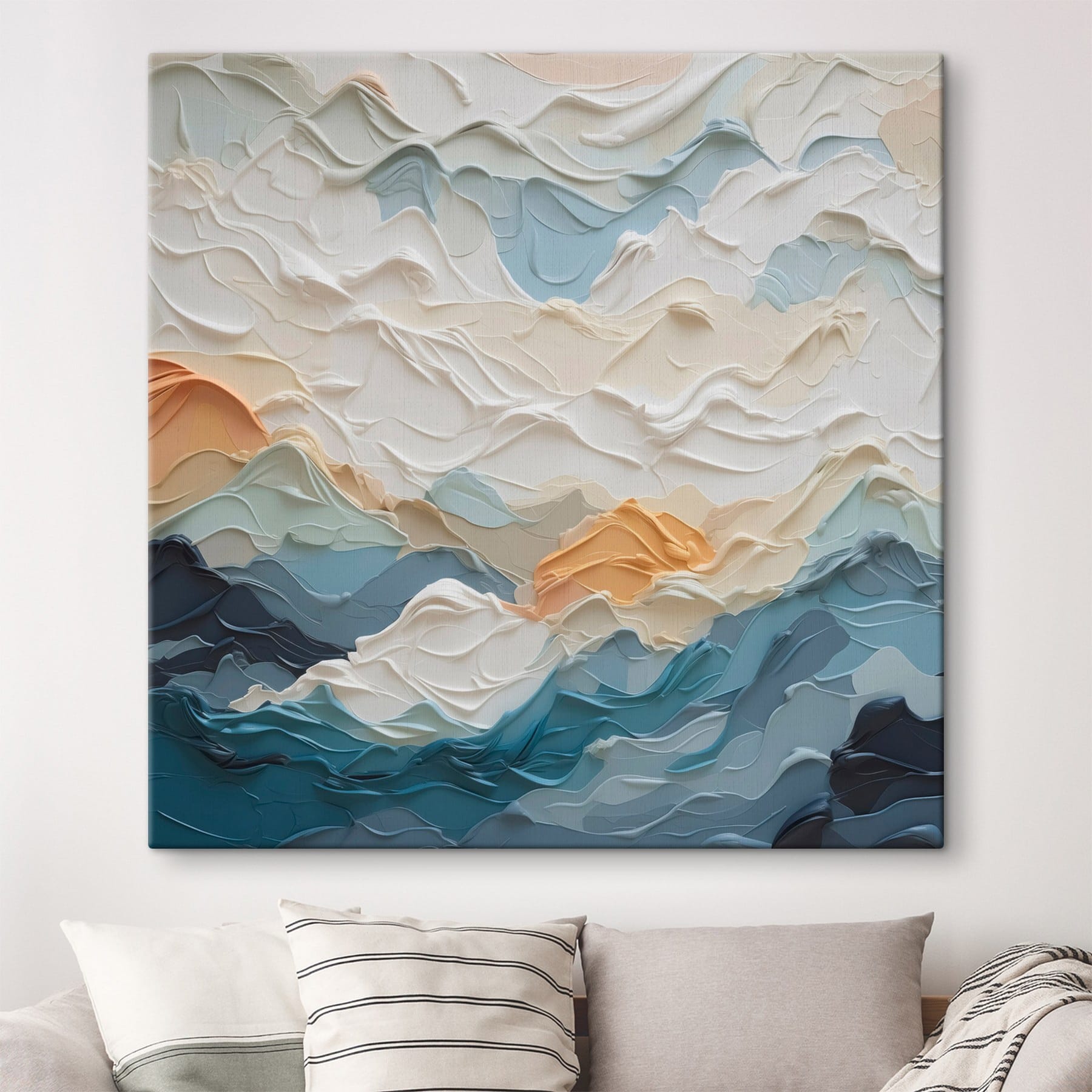 Painting of mountains and clouds Painting of mountains and clouds