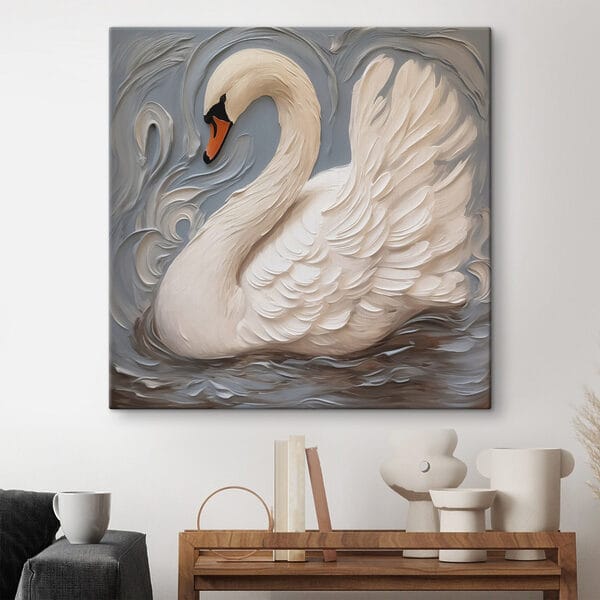 Cuadros Cuadros Cisne blanco con pico negro (SKU: s42829)