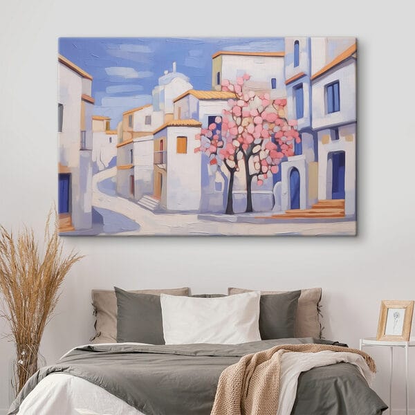 Cuadros Cuadro de un árbol frente a un edificio (SKU: s42833) Cuadros Cuadros Cuadro de un árbol frente a un edificio (SKU: s42833)