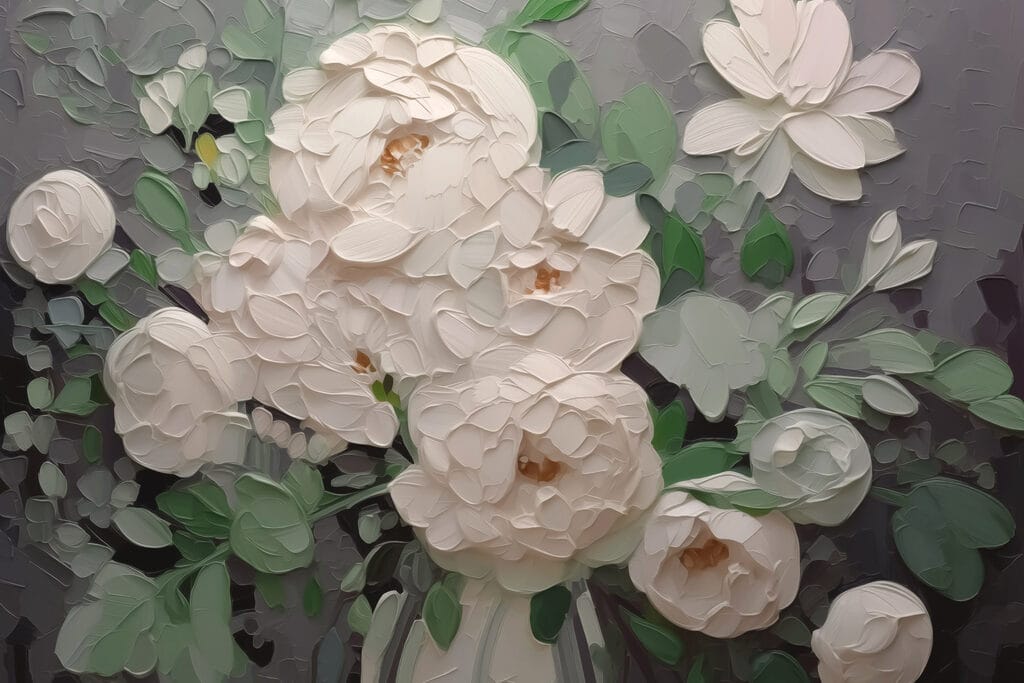 Painting of white flowers