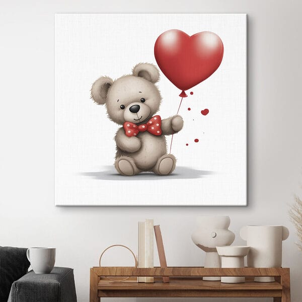 Cuadros Osito de peluche con un globo en forma de corazón (SKU: s42879) Cuadros Cuadros Osito de peluche con un globo en forma de corazón (SKU: s42879)