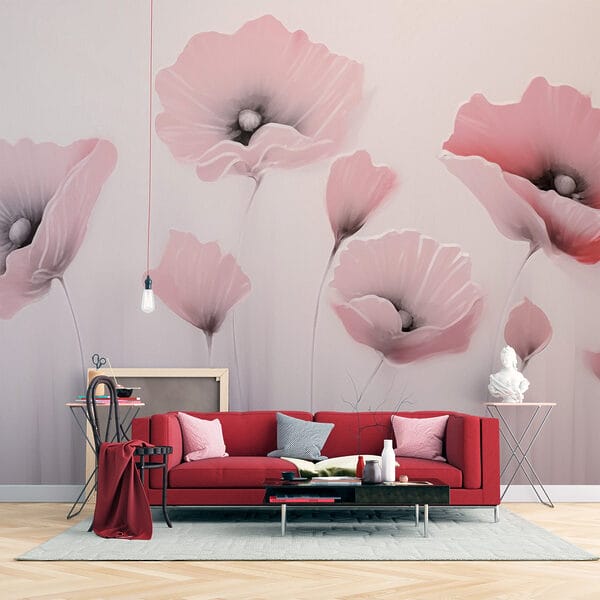 Fotomurales Fotomurales Pintura de flores en una pared (SKU: w03056)