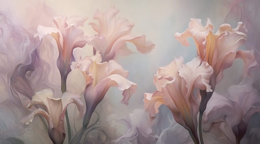 Delicadas flores en tonos suaves