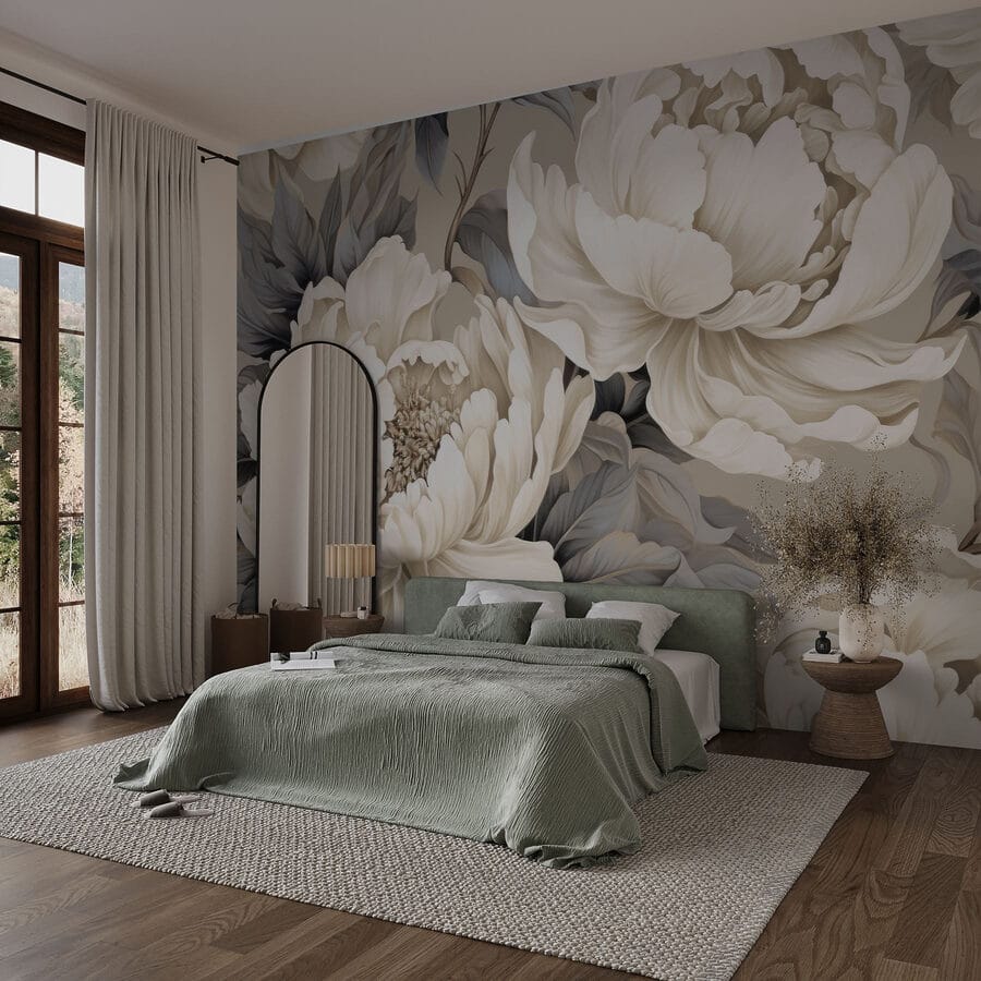 Elegantes flores en tonos suaves