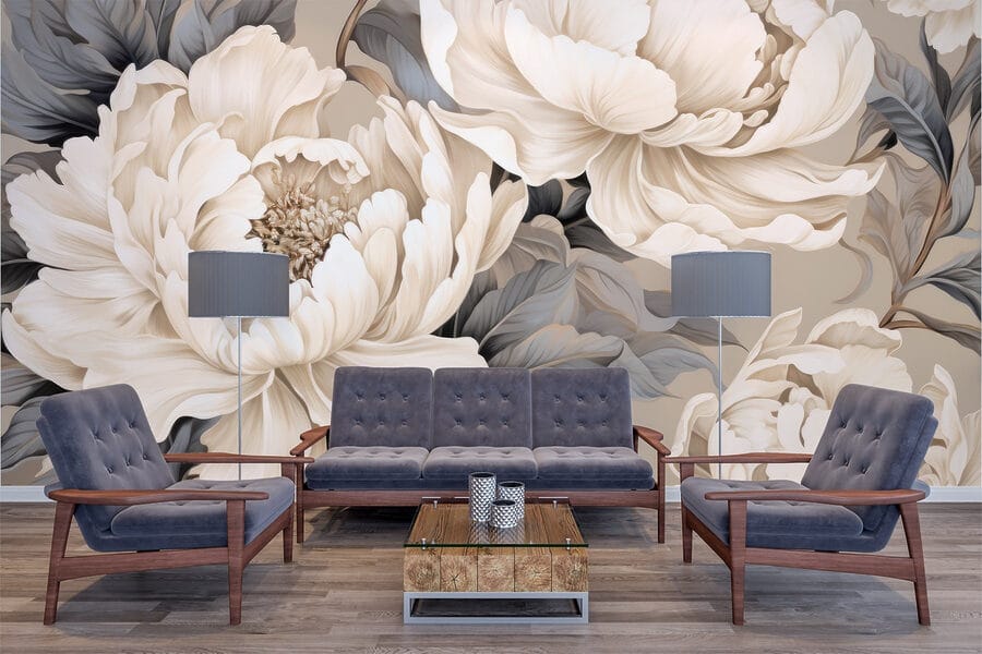Elegantes flores en tonos suaves