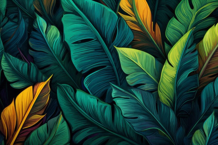 Grupo de hojas de colores