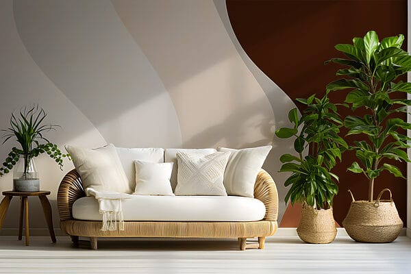 Flowing lines and soft hues interact