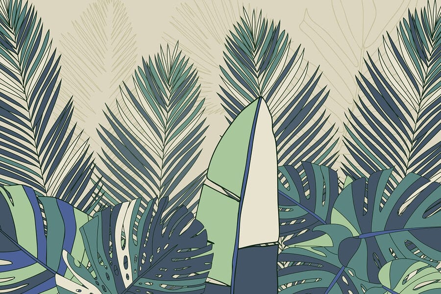 Exuberante vegetación en diseño abstracto