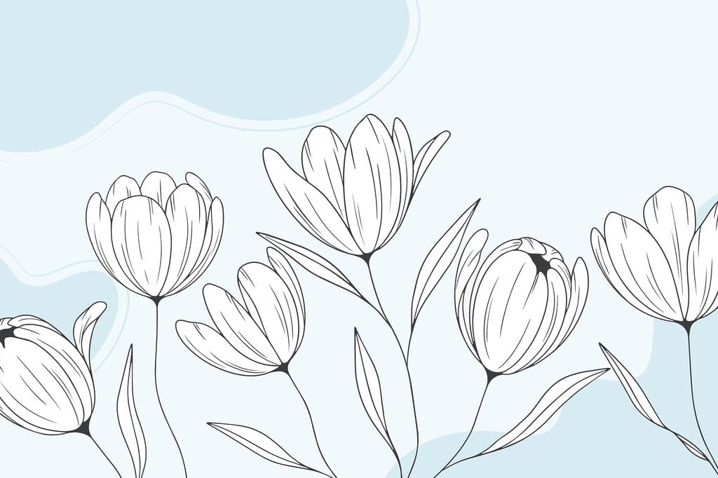 Dibujo lineal de flores Dibujo lineal de flores