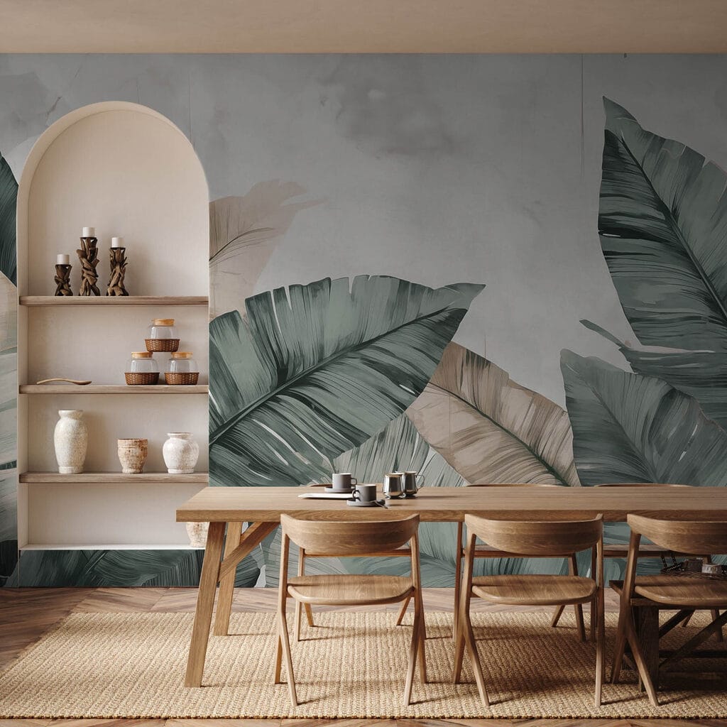 Serene leaves in soft pastel tones Serene leaves in soft pastel tones