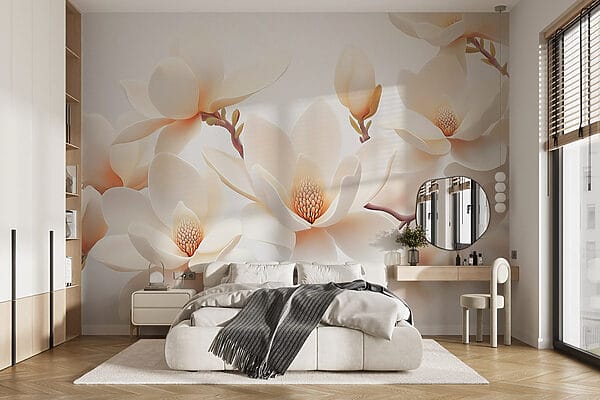 Fotomurales Fotomurales Grupo de flores blancas (SKU: w08745)