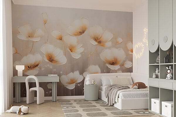 Pintura de flores sobre fondo blanco Pintura de flores sobre fondo blanco