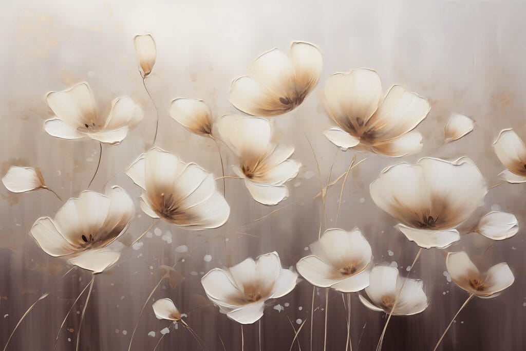 Pintura de flores sobre fondo blanco Pintura de flores sobre fondo blanco