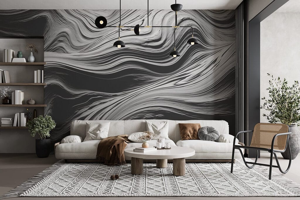 Flowing textures in monochrome tones