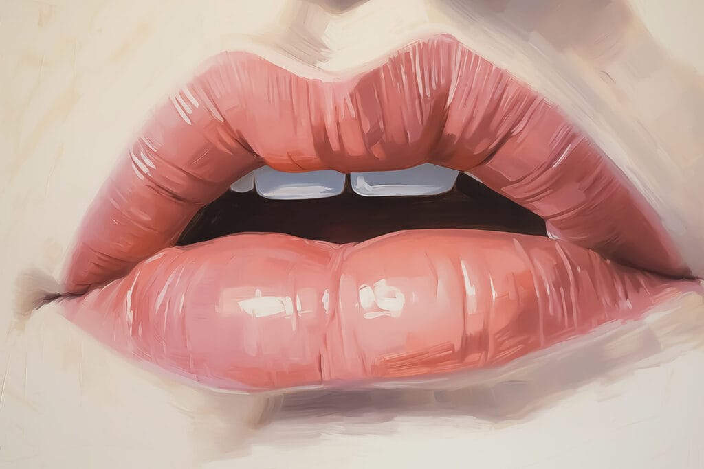 Soft, inviting lips in focus Soft, inviting lips in focus