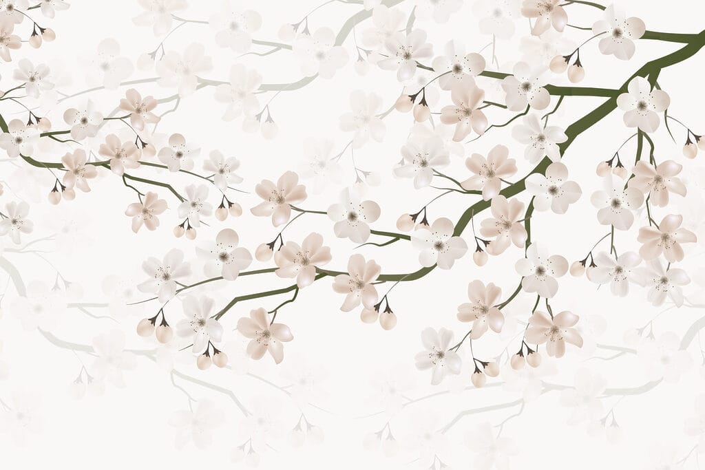Flores blancas en una rama Flores blancas en una rama