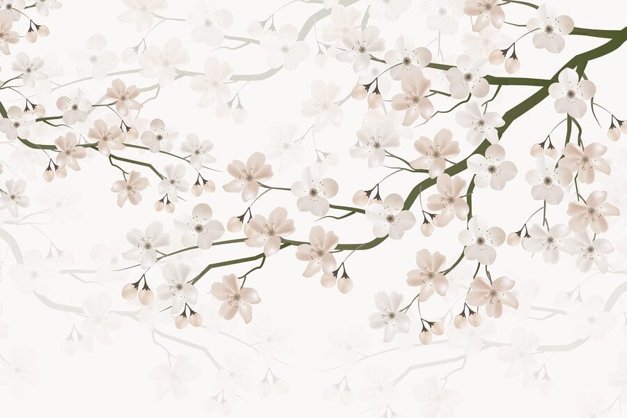Flores blancas en una rama