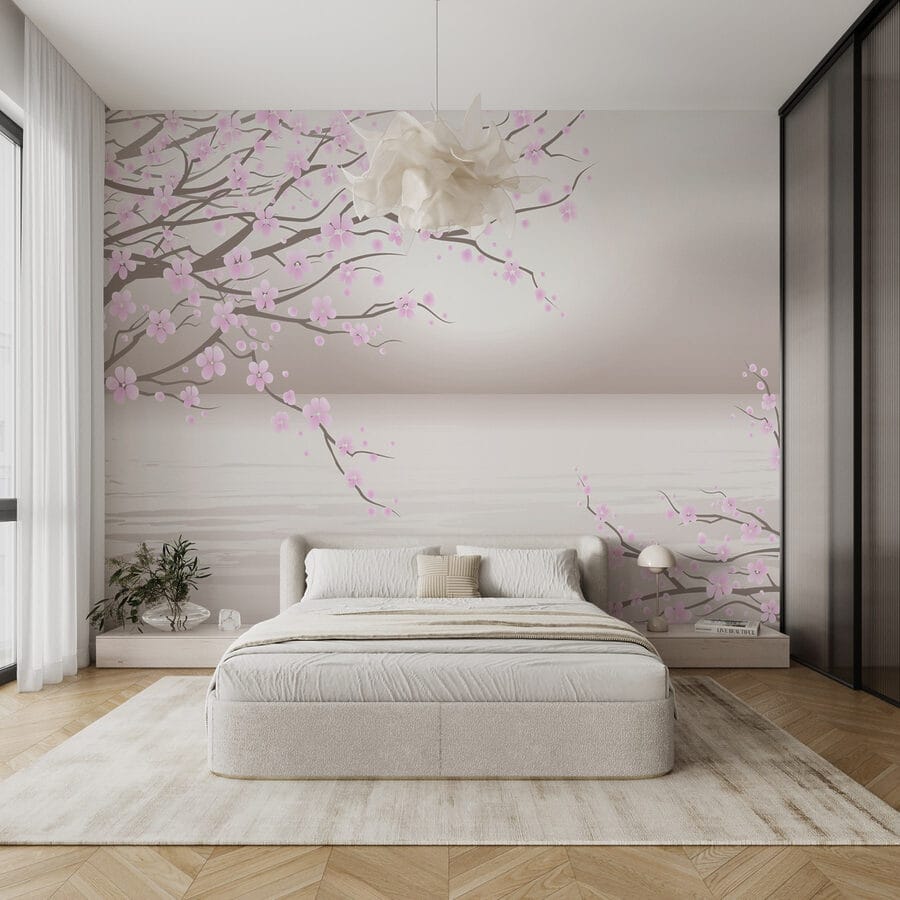 Árbol con flores rosas