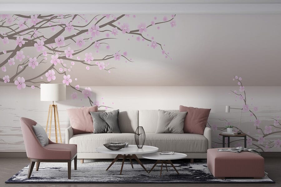 Árbol con flores rosas