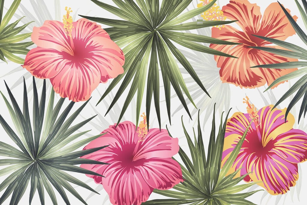 Vibración floral en verdes tropicales Vibración floral en verdes tropicales