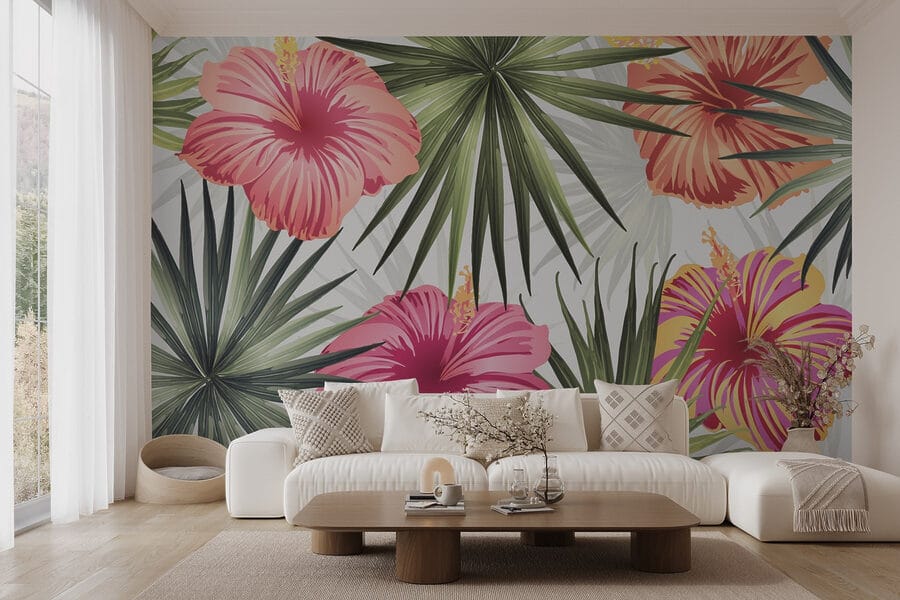 Vibración floral en verdes tropicales