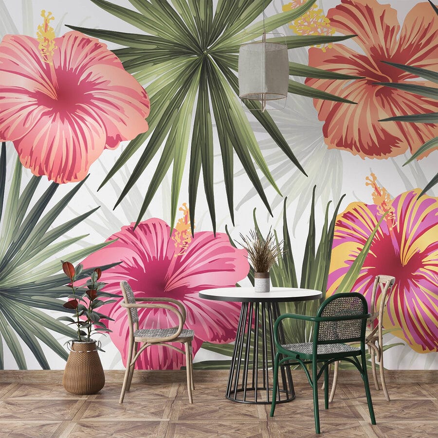 Vibración floral en verdes tropicales