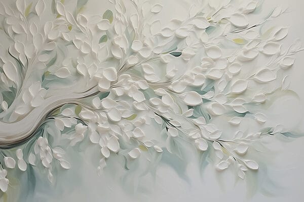 Árbol blanco con hojas Árbol blanco con hojas