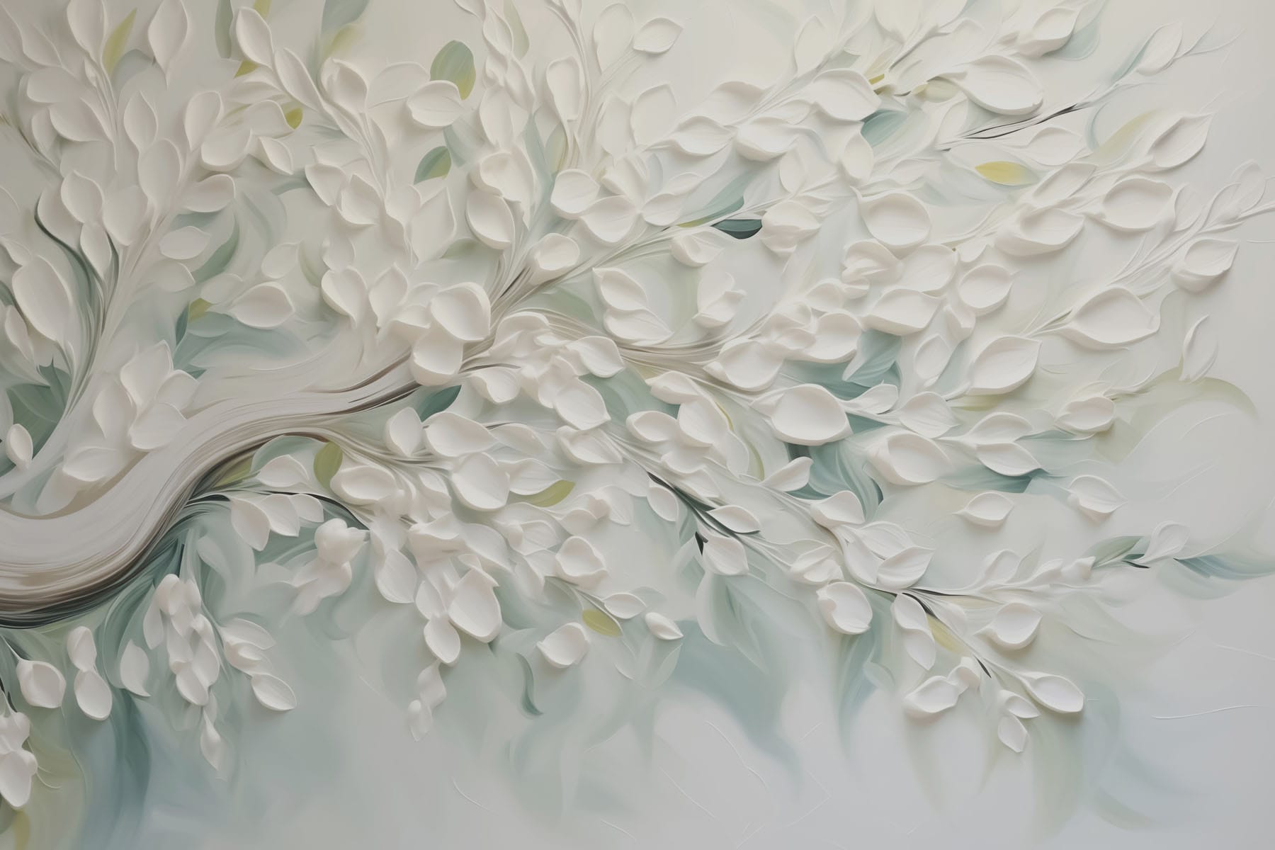 White tree with leaves on it White tree with leaves on it