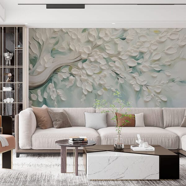 Árbol blanco con hojas Árbol blanco con hojas