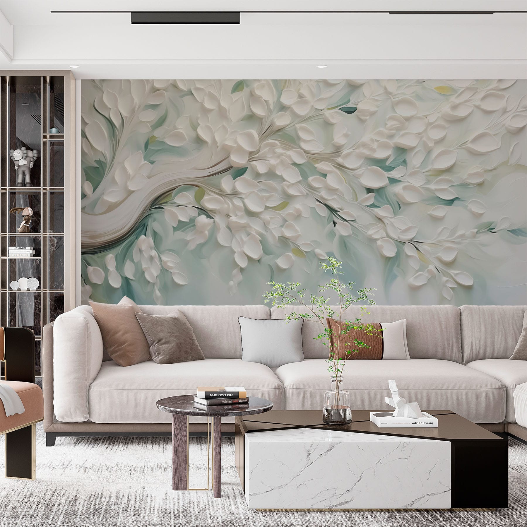 White tree with leaves on it White tree with leaves on it