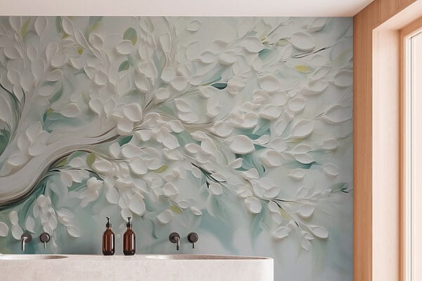 Árbol blanco con hojas Árbol blanco con hojas