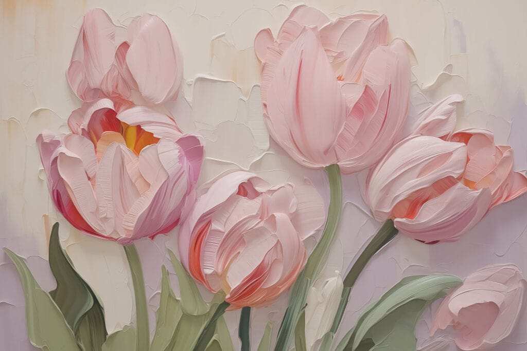 Painting of pink flowers