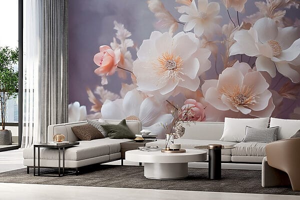 Grupo de flores blancas y rosas Grupo de flores blancas y rosas