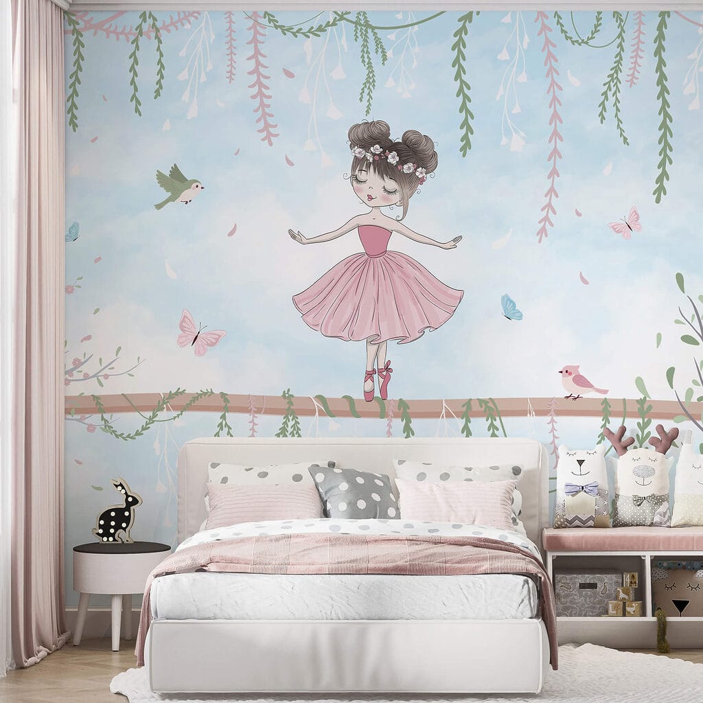 Girl in a pink dress on a branch Girl in a pink dress on a branch