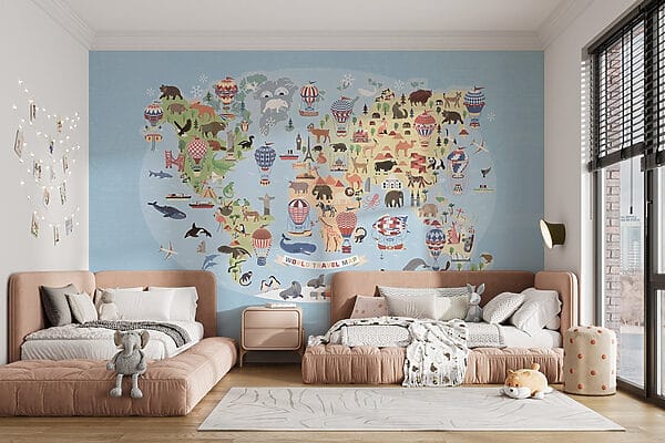 Mapa del mundo con animales Mapa del mundo con animales