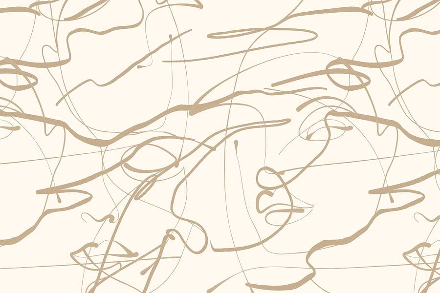 Fondo blanco con líneas marrones