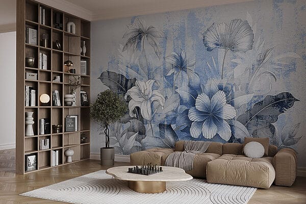 Delicate blooms in soft blue hues