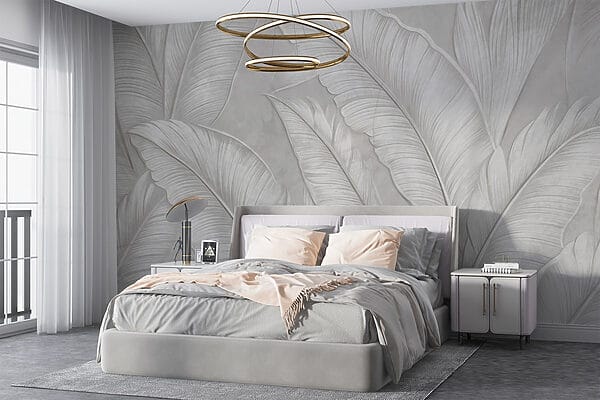 Papel pintado blanco con plumas Papel pintado blanco con plumas