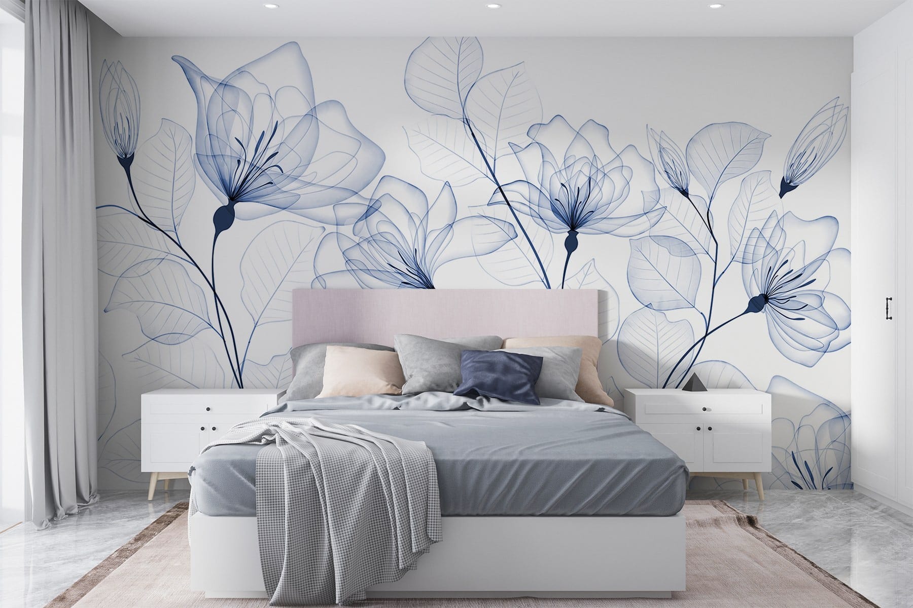 Transparent flowers and leaves