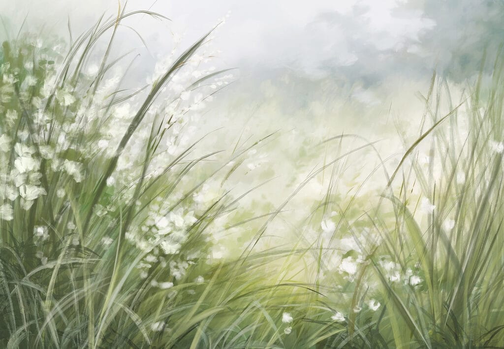 Pintura de un campo de hierba Pintura de un campo de hierba
