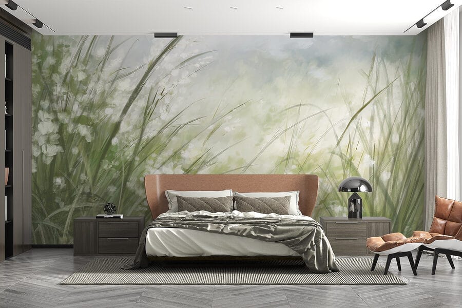 Pintura de un campo de hierba