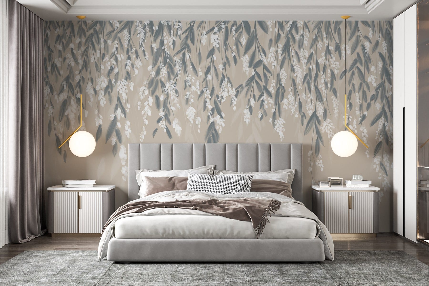 Delicate leaves in soft tones