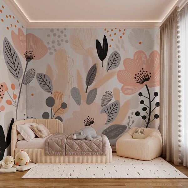 Fotomurales Fotomurales Delicadas flores en tonos suaves (SKU: w03126)