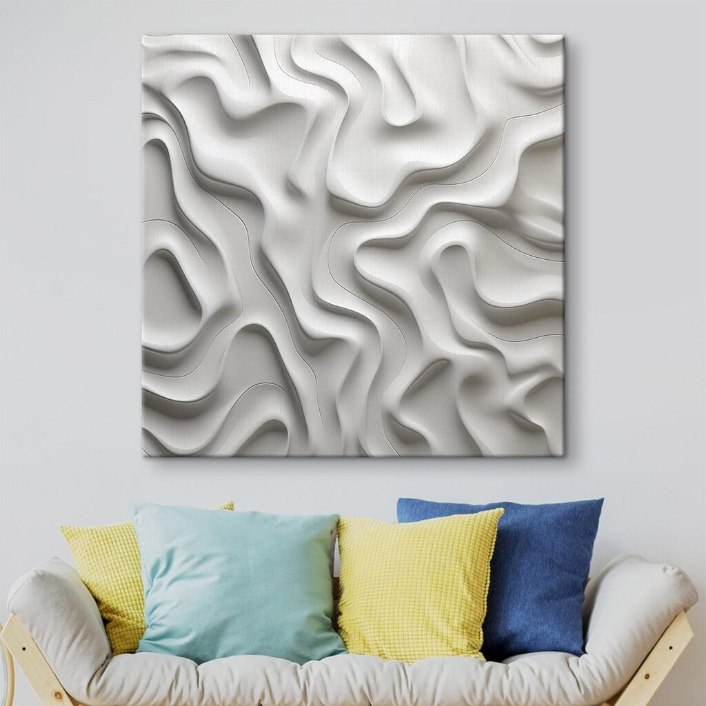 White surface with wavy lines White surface with wavy lines