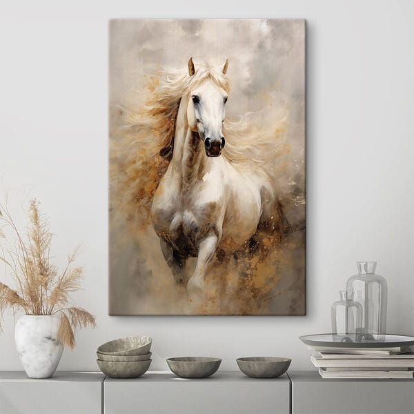 Cuadros Cuadro de un caballo blanco con una larga crin (SKU: s42932) Cuadros Cuadros Cuadro de un caballo blanco con una larga crin (SKU: s42932)